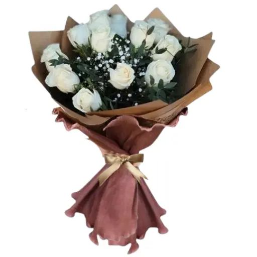 Ramo de 12 rosas blancas importadas